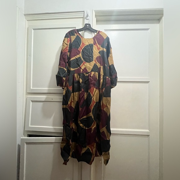 TOAST London geo print cup to blend dress size 18 - Picture 2 of 16